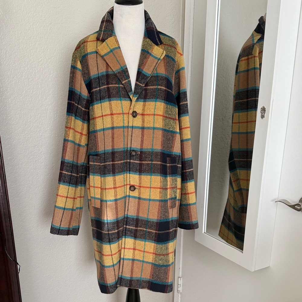 SHADES OF GREY BY MICAH COHEN Multicolor Plaid Coat